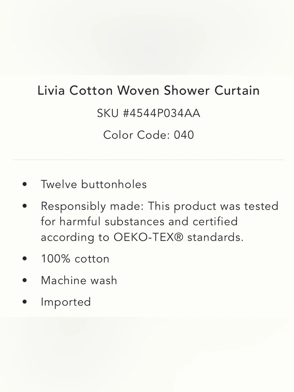 ▪️NWT Anthropologie Livia Cotton Woven Shower Curtain
